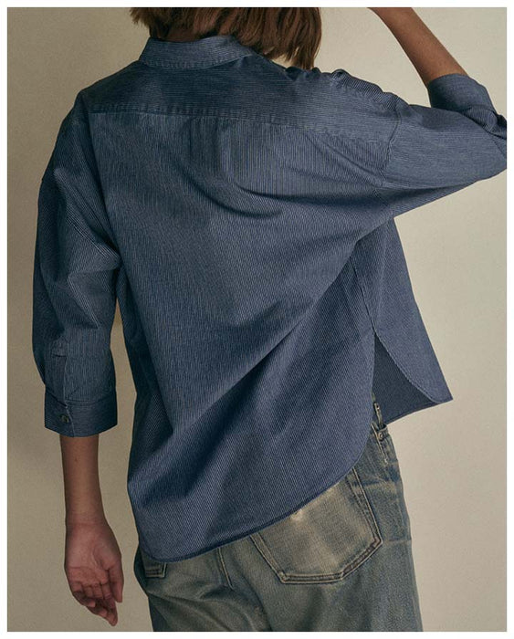Baker's Apprentice in Denim Gathering Stripe