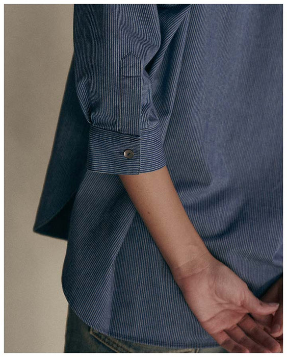 Baker's Apprentice in Denim Gathering Stripe