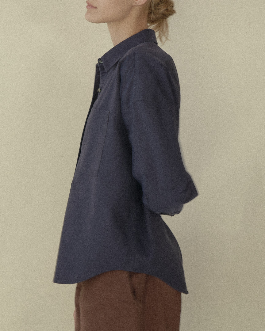 A Steady Hand | Inky Navy Japanese Oxford