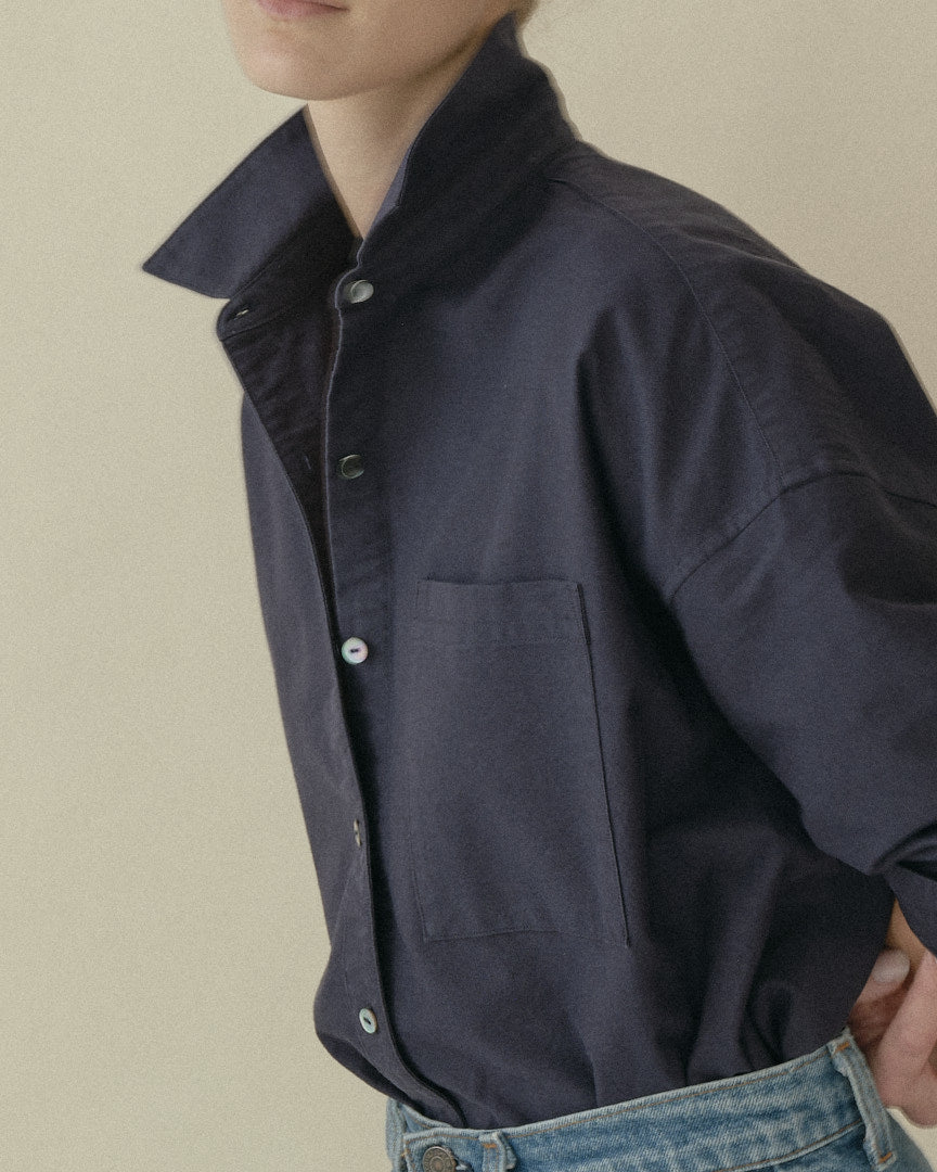 A Steady Hand | Inky Navy Japanese Oxford