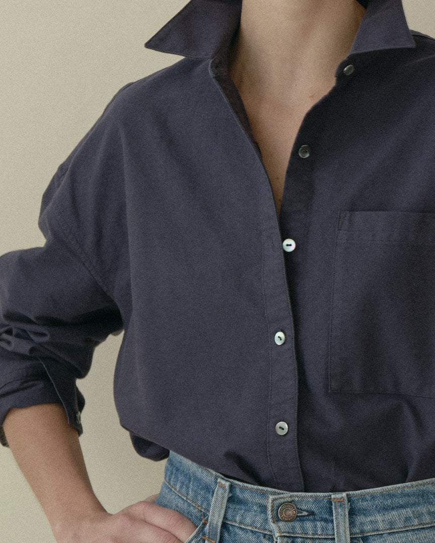 A Steady Hand | Inky Navy Japanese Oxford