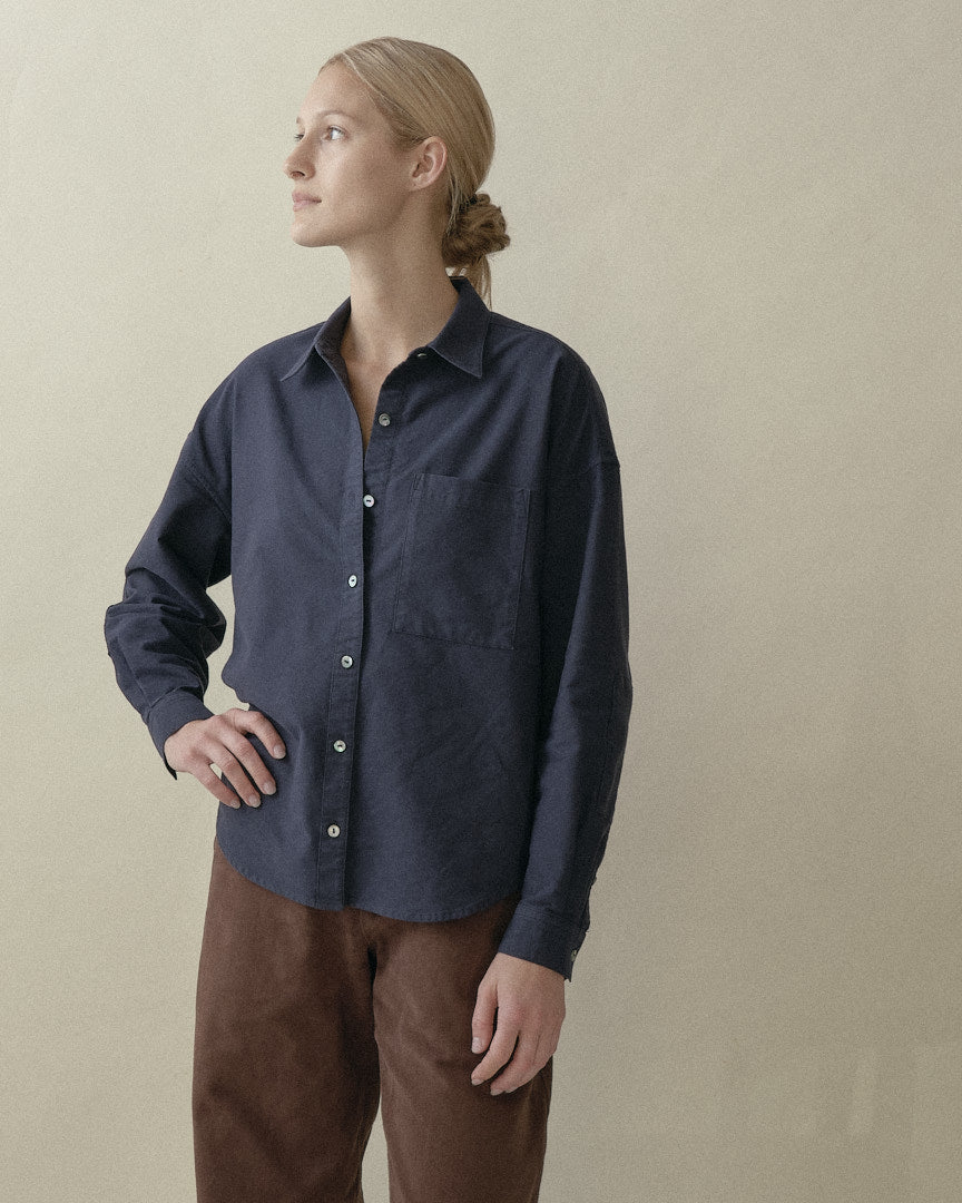 A Steady Hand | Inky Navy Japanese Oxford