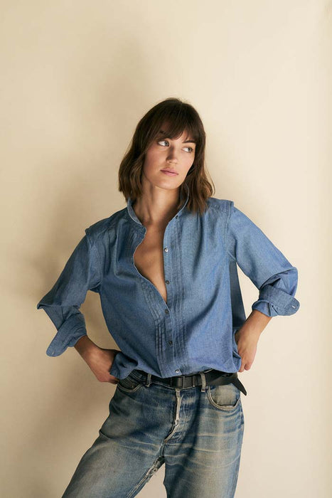 The Foxglove, Indigo Dyed Chambray