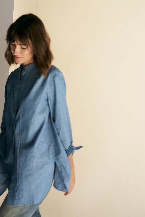 The Tailor's Tunic, Indigo Dyed Chambray